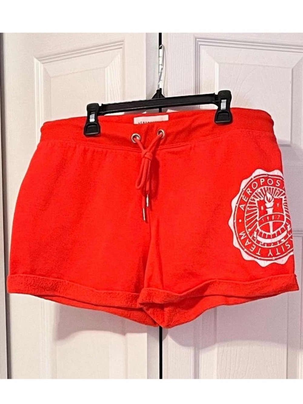 Aeropostale Bright Red Terry Drawstring Lounge Shorts